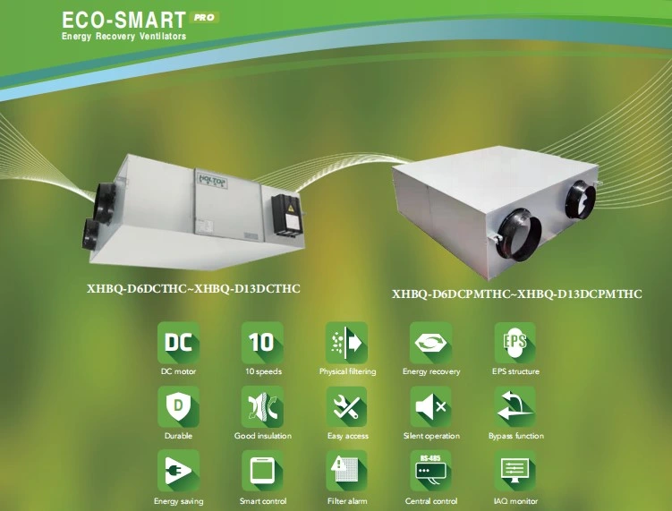 600CMH Hrv/Erv Light Commercial Heat/Energy Recovery Ventilation System Units, Recuperation