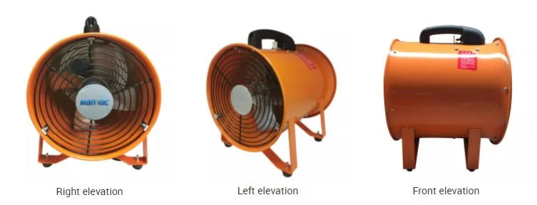 9.5 Inch Industrial Portable Ducted Fan Used for Ventilation in Tunnel Air